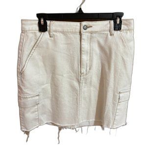 Hollister Ultra‎ High Rise White Denim Skirt